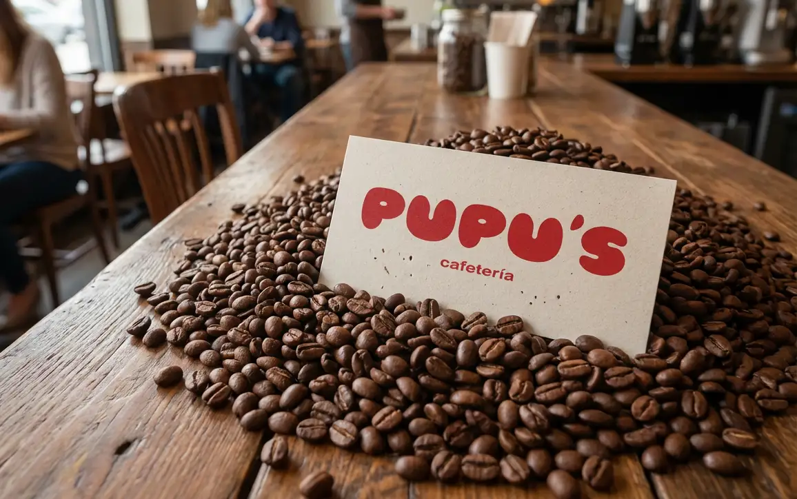 diseño profesional de logotipo para cafetería PUPU'S valencia
